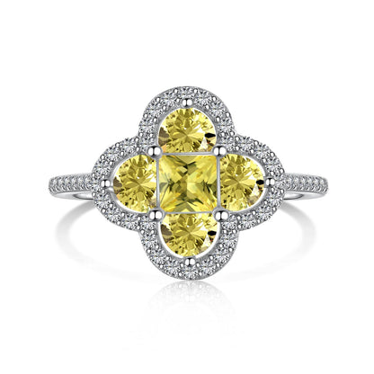 [Noble Jewelry]Luxurious Eternity Flower Shape Banquet Ring