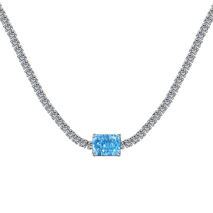 [Noble Jewelry]2.0 carat Ornate Emerald Cut Necklace