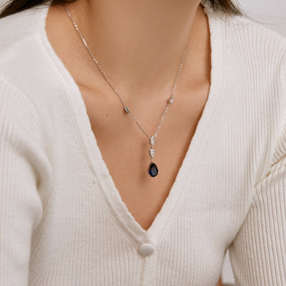 [Noble Jewelry]Dazzling Pear Cut Necklace