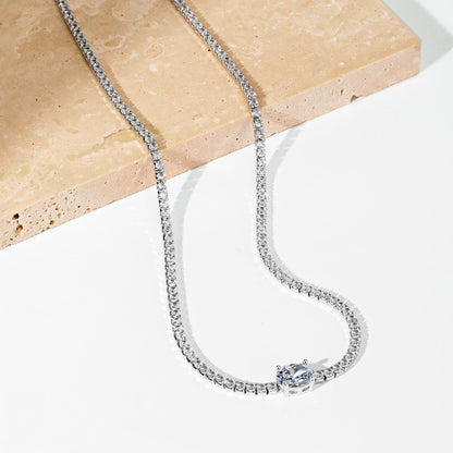 [Noble Jewelry]1.0 Carat Shining Oval Cut Necklace