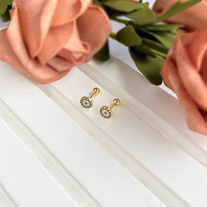 [Noble Jewelry]Devil's Eye Ear Bone Nail Earrings