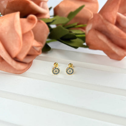 [Noble Jewelry]Devil's Eye Ear Bone Nail Earrings