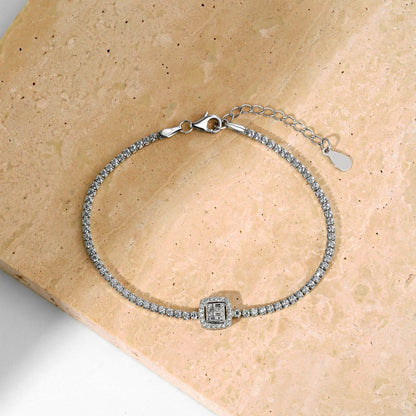 [Noble Jewelry]Luxurious Dazzling Square Shape Banquet Bracelet