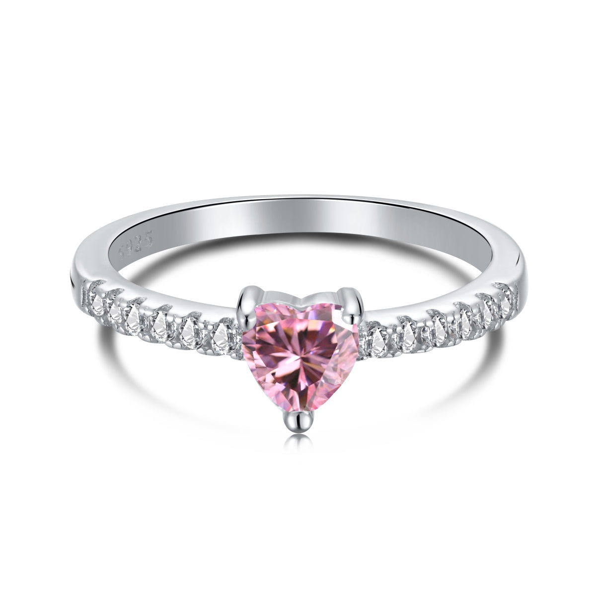 [Noble Jewelry]0.5 Carat CaratEternity Charming Heart Shape Lover Ring