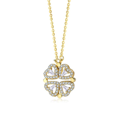 [Noble Jewelry]Ornate Heart Cut Flower Shape Necklace