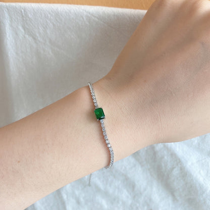 [Noble Jewelry]1.0 Carat Unique Emerald Cut Banquet Bracelet