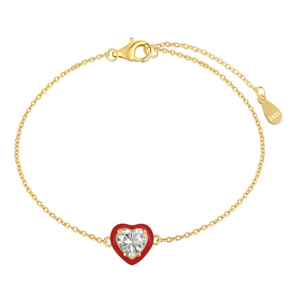 [Noble Jewelry]Sparkling Romantic Heart Shape Lover Bracelet