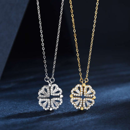 [Noble Jewelry]Ornate Heart Cut Flower Shape Necklace