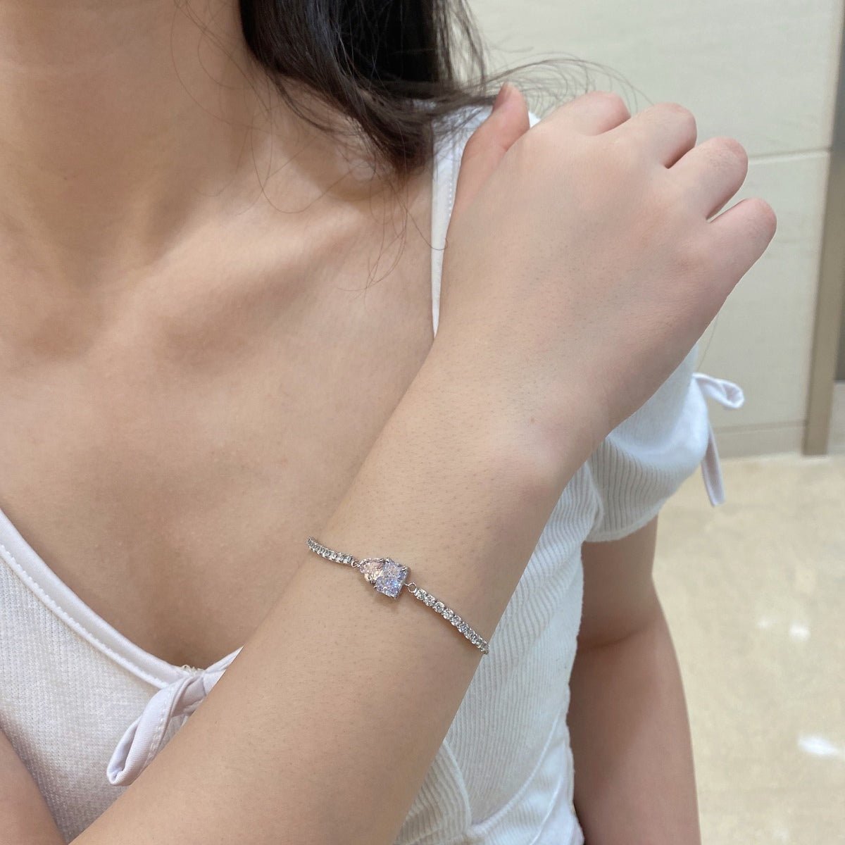 [Noble Jewelry]Dazzling Unique Multi Shape Lover Bracelet