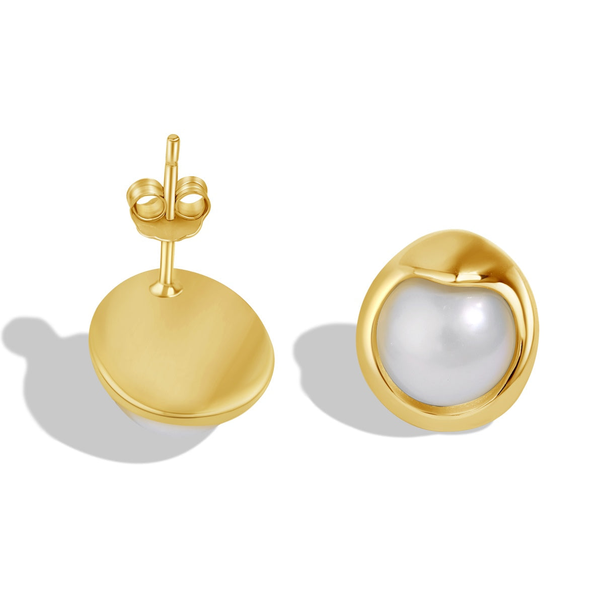 [Noble Jewelry]Dainty Bread Pearl Earrings