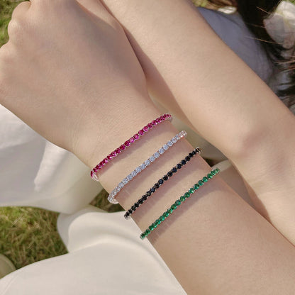 [Noble Jewelry]Radiant Colorful Round Cut Party Bracelet