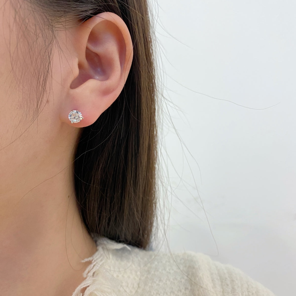 [Noble Jewelry]Dainty Round Shape Earrings