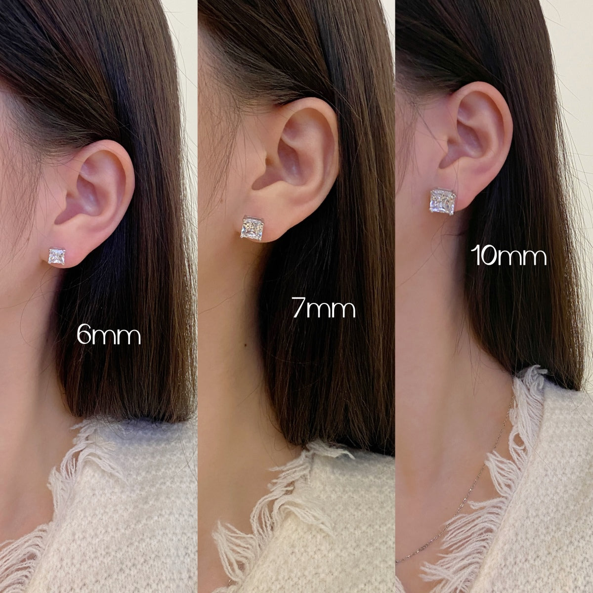 [Noble Jewelry]Delicate Square Shape Earrings