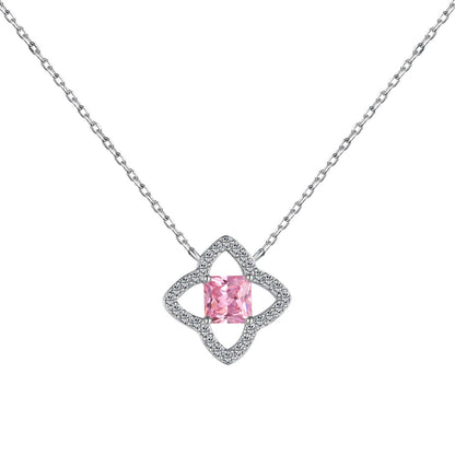 [Noble Jewelry]Exquisite Flower Shape Princess Cut Necklace