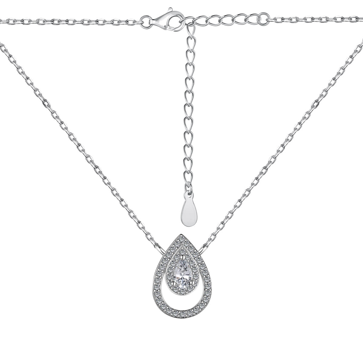 [Noble Jewelry]Sparkling Pear Cut Necklace