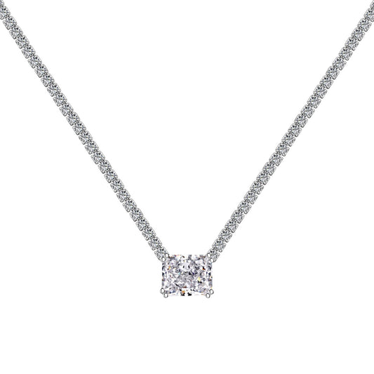 [Noble Jewelry]4.0 Carat Elegant Radiant Cut Necklace