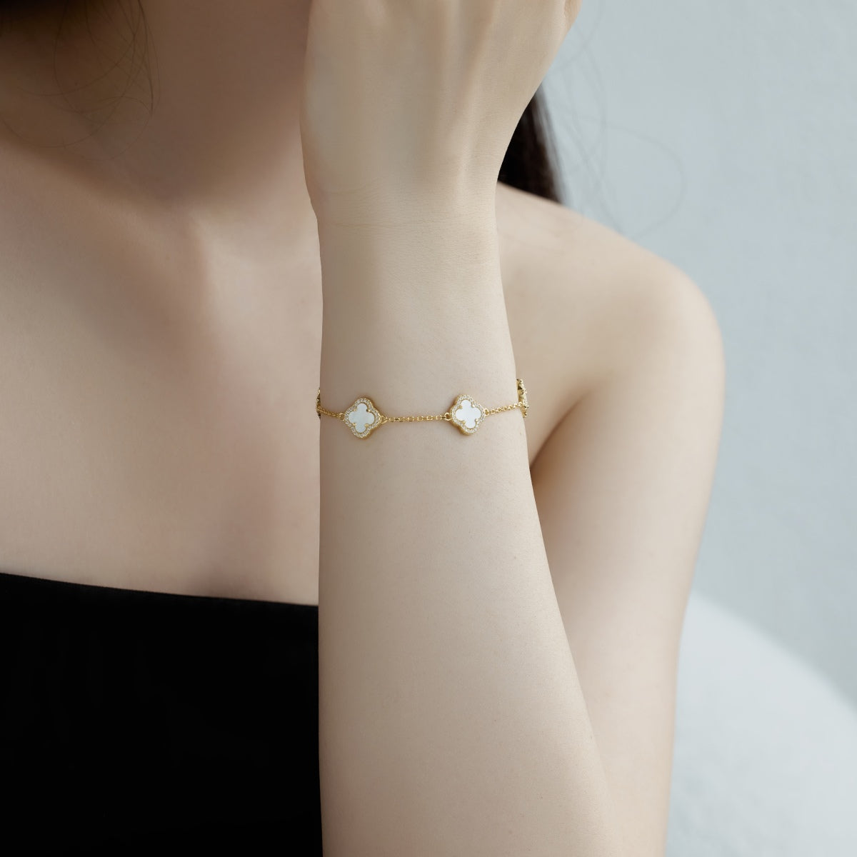 [Noble Jewelry]Four-Leaf Clover Exquisite Bracelet