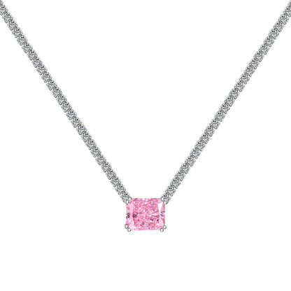 [Noble Jewelry]4.0 Carat Elegant Radiant Cut Necklace