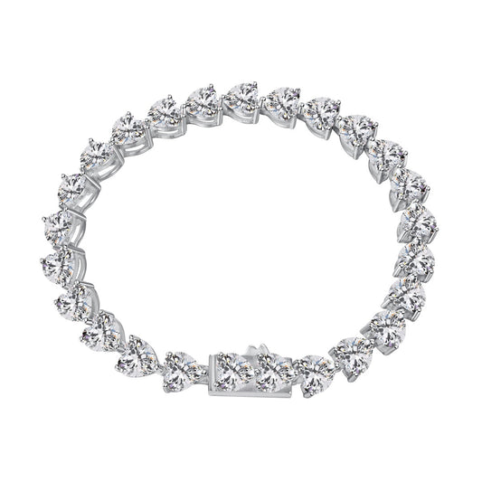 [Noble Jewelry]0.75 Carat Elegant Romantic Heart Shape Lover Bracelet